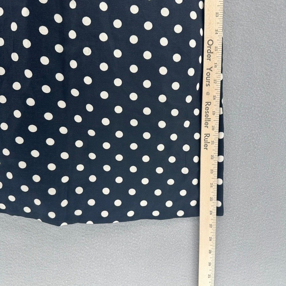 J.Crew Polka Dot Tie-Strap Linen Blend Mini Dress Navy White SZ 2 Retro Preppy - Picture 4 of 8